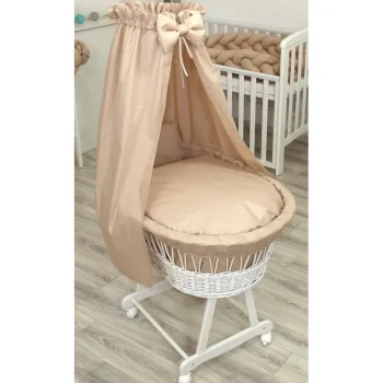 Online MamaLoes Pure Beige Deluxe Wit Baby Wiegje
