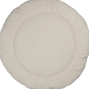 Outlet MamaLoes Teddy Boucle Naturel 90 Cm Rond Omkeerbaar Boxkleed
