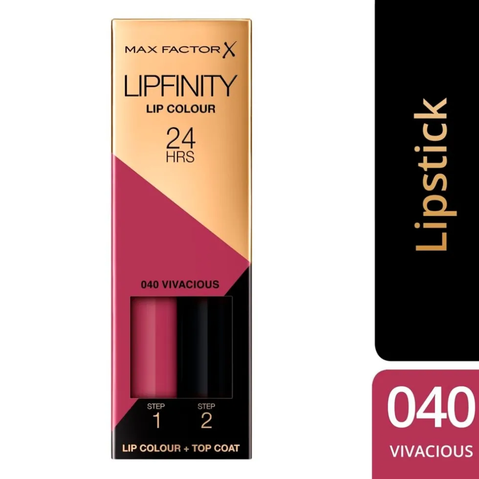 max-factor-lipfinity-lip-colou-NwZmBHjl-0.webp Clearance Max Factor Lipfinity Lip Colour 040 Vivacious 2-Step Longlasting Lipstick