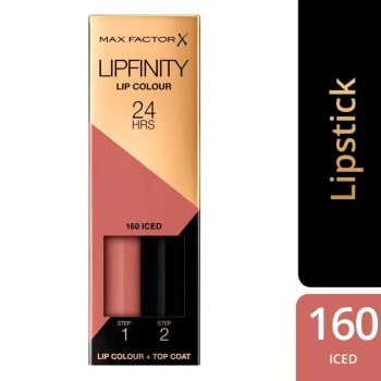 Hot Max Factor Lipfinity Lip Colour 160 Iced 2-Step Longlasting Lipstick