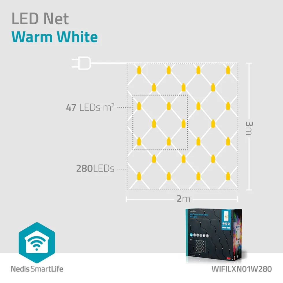 nedis-wifilxn01w280-smart-wifi-EnLvesJn-3.webp Sale Nedis WIFILXN01W280 Smart Wifi LED Net