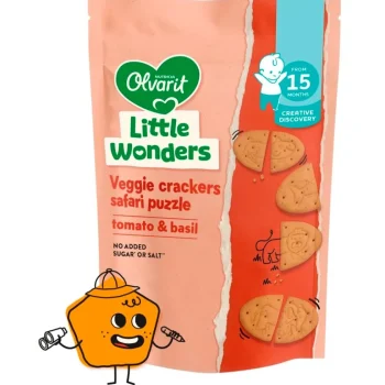 New Olvarit Little Wonders 15+M Tomato & Basil Veggie Puzzel Crackers