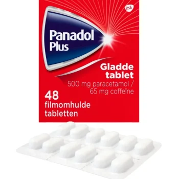 New Panadol Plus 500mg/65mg Paracetamol En Coffëine Gladde Tabletten