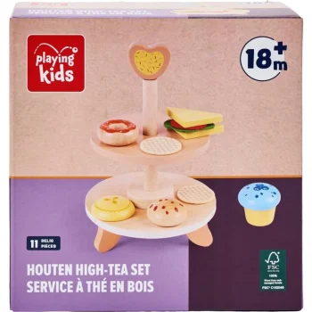 Clearance Playing Kids Houten High-Tea Set