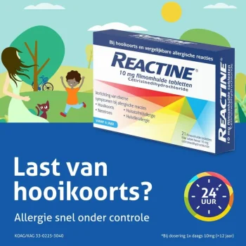 Hot Reactine Cetirizine 10mg Filmomhulde Hooikoortstabletten