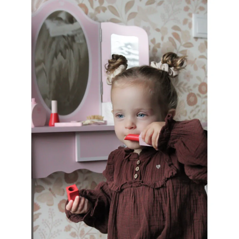 rijoka-houten-kaptafel-make-up-kzIAVWeg-3.webp Hot Rijoka Houten Kaptafel Make Up Dresser Met Krukje 3x Spiegel