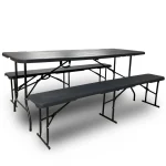 Fashion Rijoka Inklapbare Picknicktafel Set Houtlook Design Klaptafel Biertafel