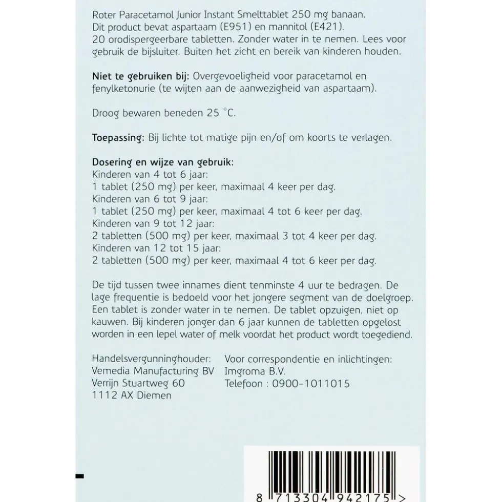 roter-paracetamol-junior-250mg-zeSUkzHX-1.webp Clearance Roter Paracetamol Junior 250mg Smelttabletten