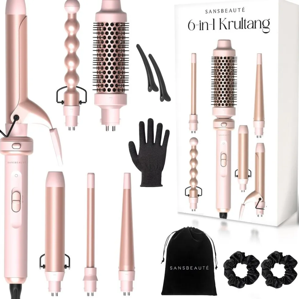 sansbeaut-6-in-1-krultang-met-GCYSYxkn-0.webp Hot Sansbeauté ® 6 In 1 Krultang Met Klem - 13mm Tot 38mm - Thermal Brush