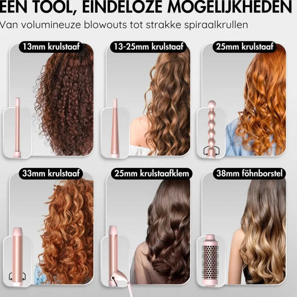 sansbeaut-6-in-1-krultang-met-GCYSYxkn-1.webp Hot Sansbeauté ® 6 In 1 Krultang Met Klem - 13mm Tot 38mm - Thermal Brush
