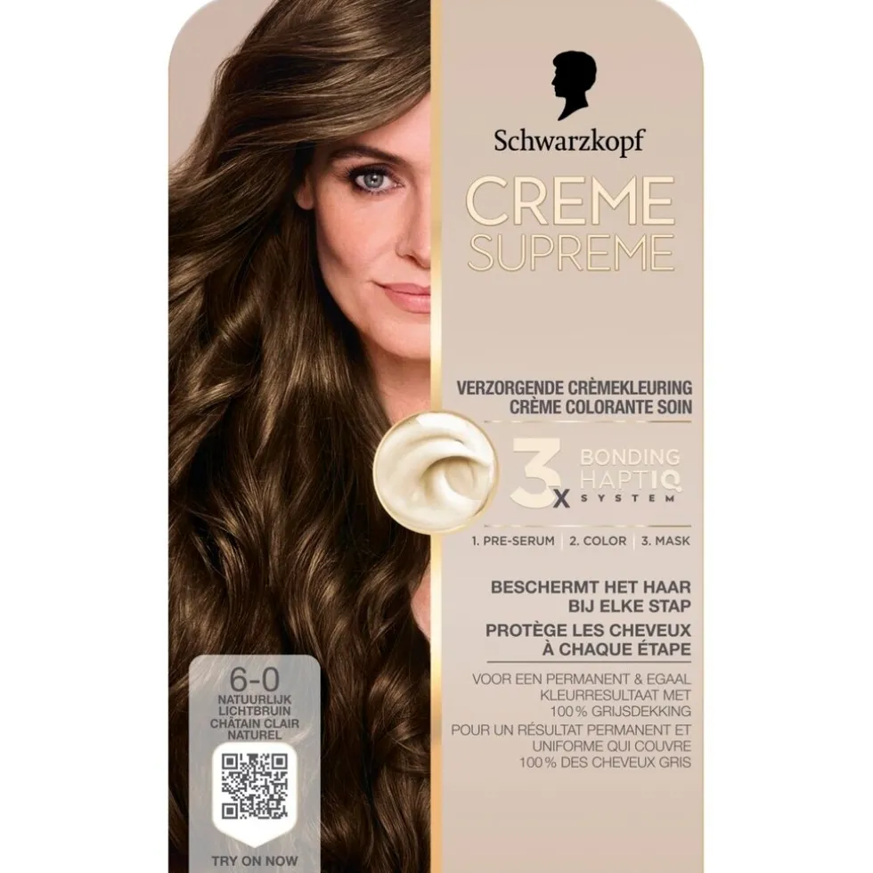 schwarzkopf-creme-supreme-6-0-xIEAERoX-0.webp Outlet Schwarzkopf Creme Supreme 6-0 Natuurlijk Lichtbruin Verzorgende Crèmekleuring