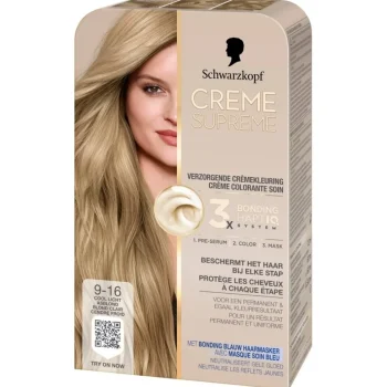 Sale Schwarzkopf Creme Supreme 9-16 Cool Licht Asblond Verzorgende Crèmekleuring
