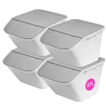 Online SmartStore Set Van 5 Stevige Opbergbox Collect Stack-it 37L