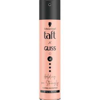 Hot Taft X Gliss Holding Me Strongly Hold 4 Caring Hairspray