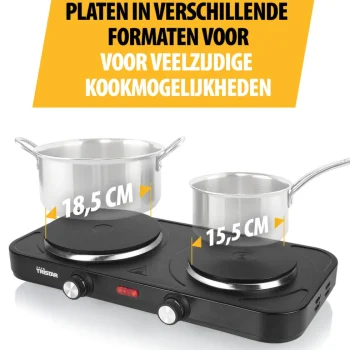 Sale Tristar Elektrische Kookplaat KP-6152 Vrijstaand 2 Kookzones Vrijstaand