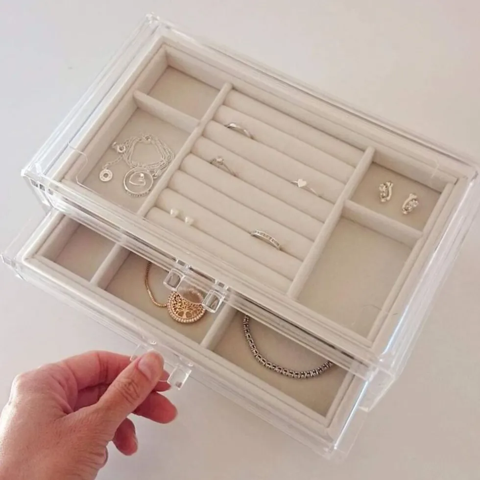 uniq-acryl-sieradendoos-met-3-usIUPRIo-2.webp Online UNIQ Acryl Sieradendoos Met 3 Laden, Organizer Transparant