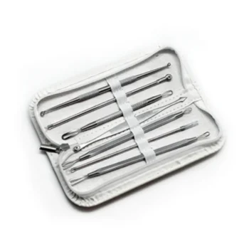 Sale UNIQ Comedonen Toolkit – 7‑delige Hudorm­verwijderaar Set in Wit Etuí
